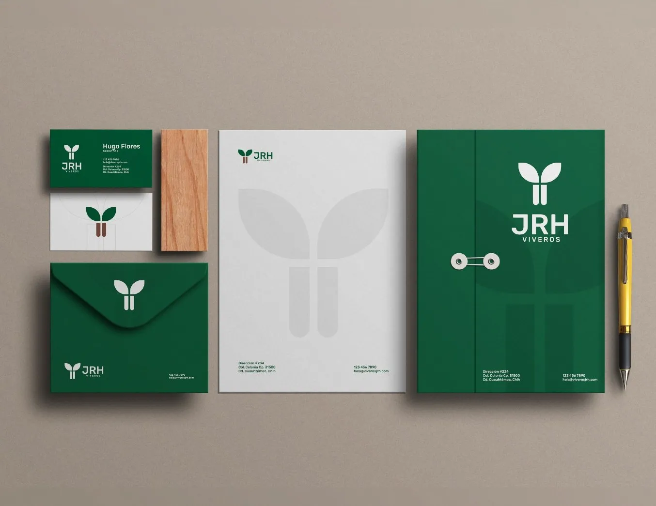 Brand identity for JRH Viveros