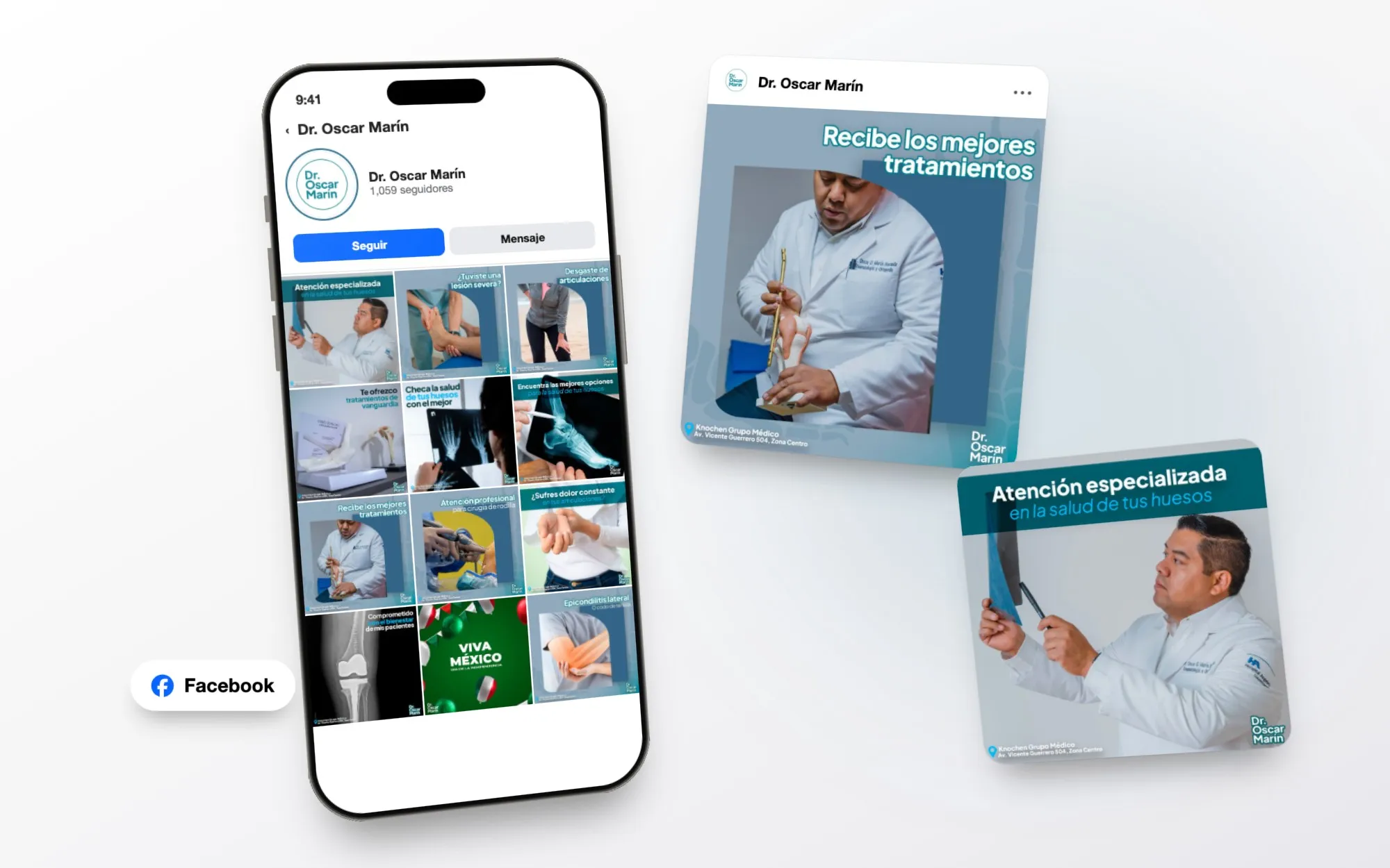 Social media design for Dr. Oscar Marín