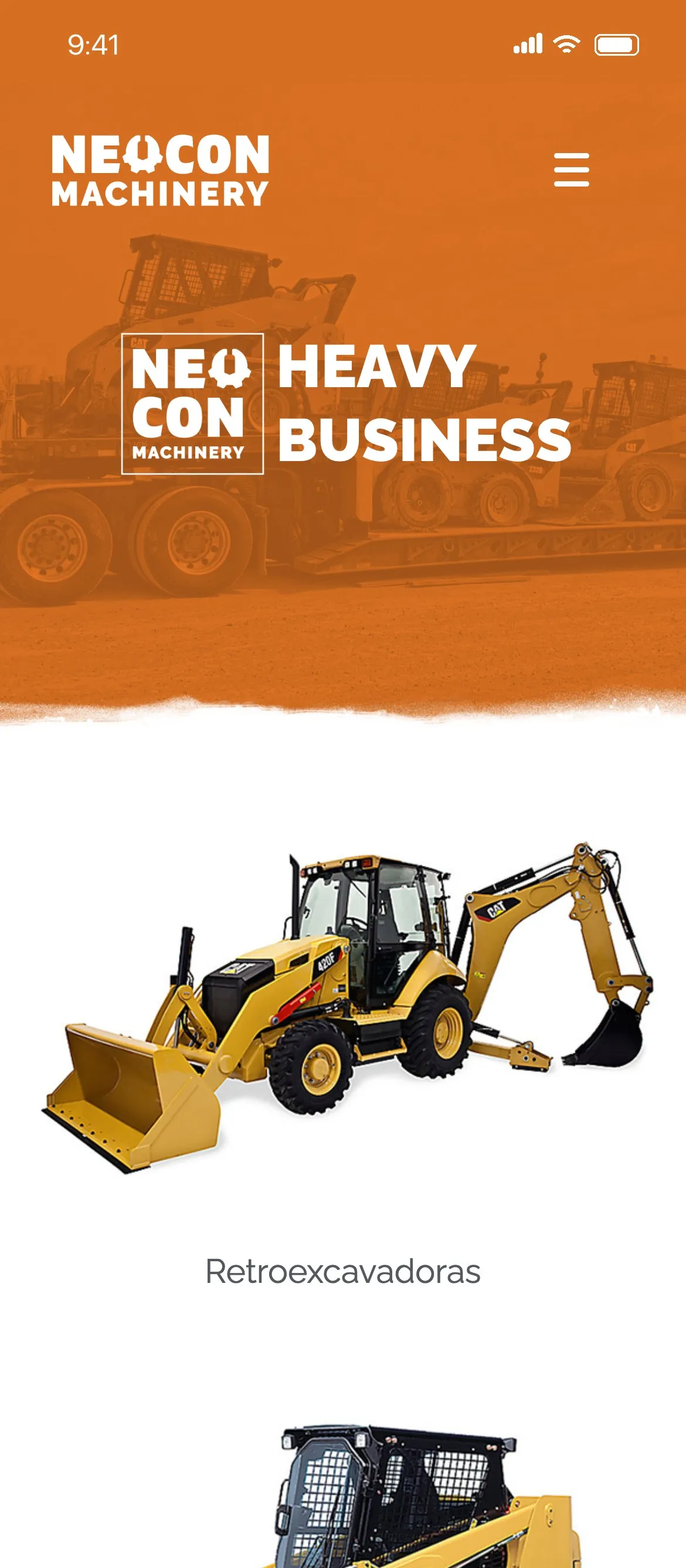 Mobile version of the website for Neucon Machinery