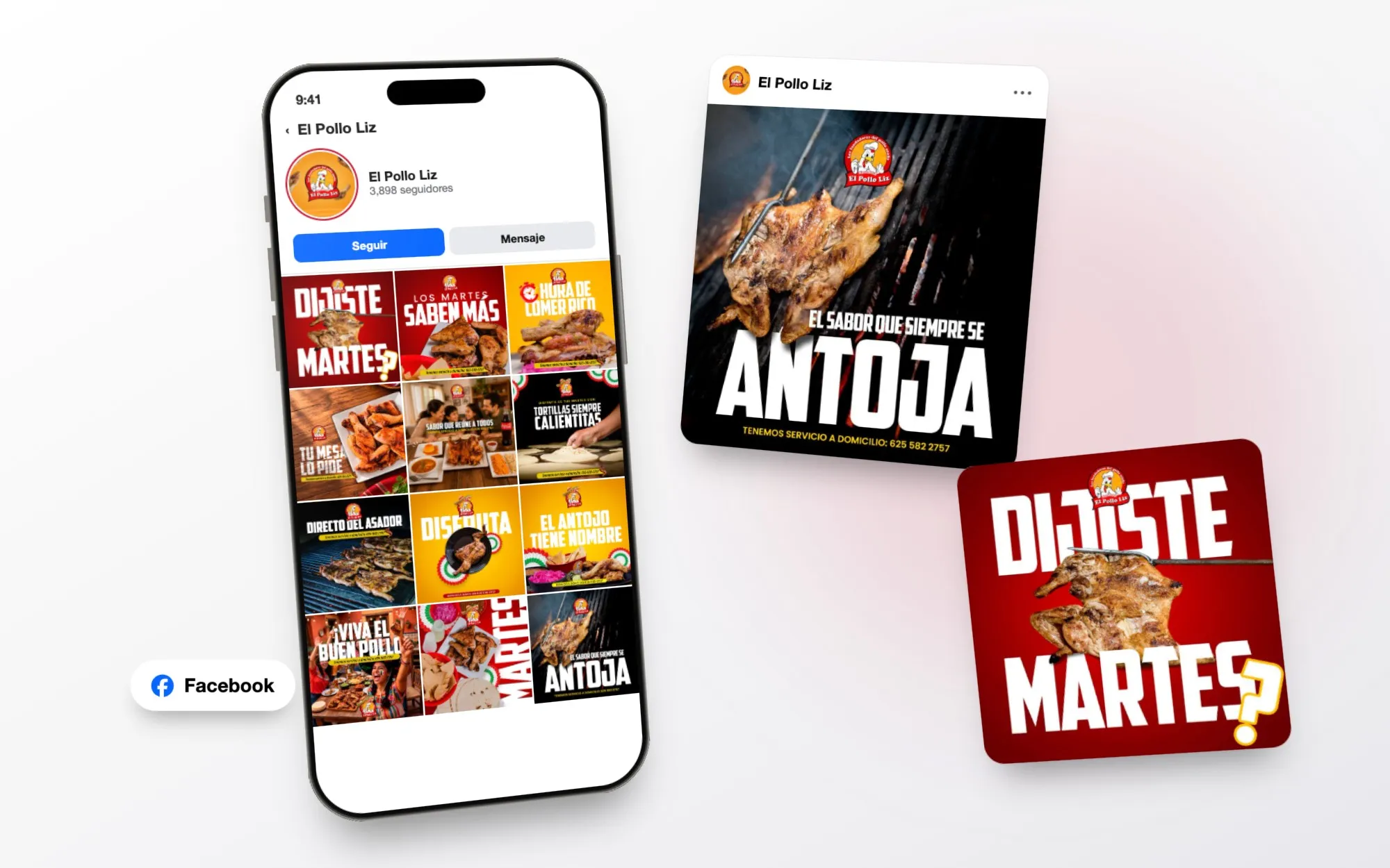 Social media design for El Pollo Liz