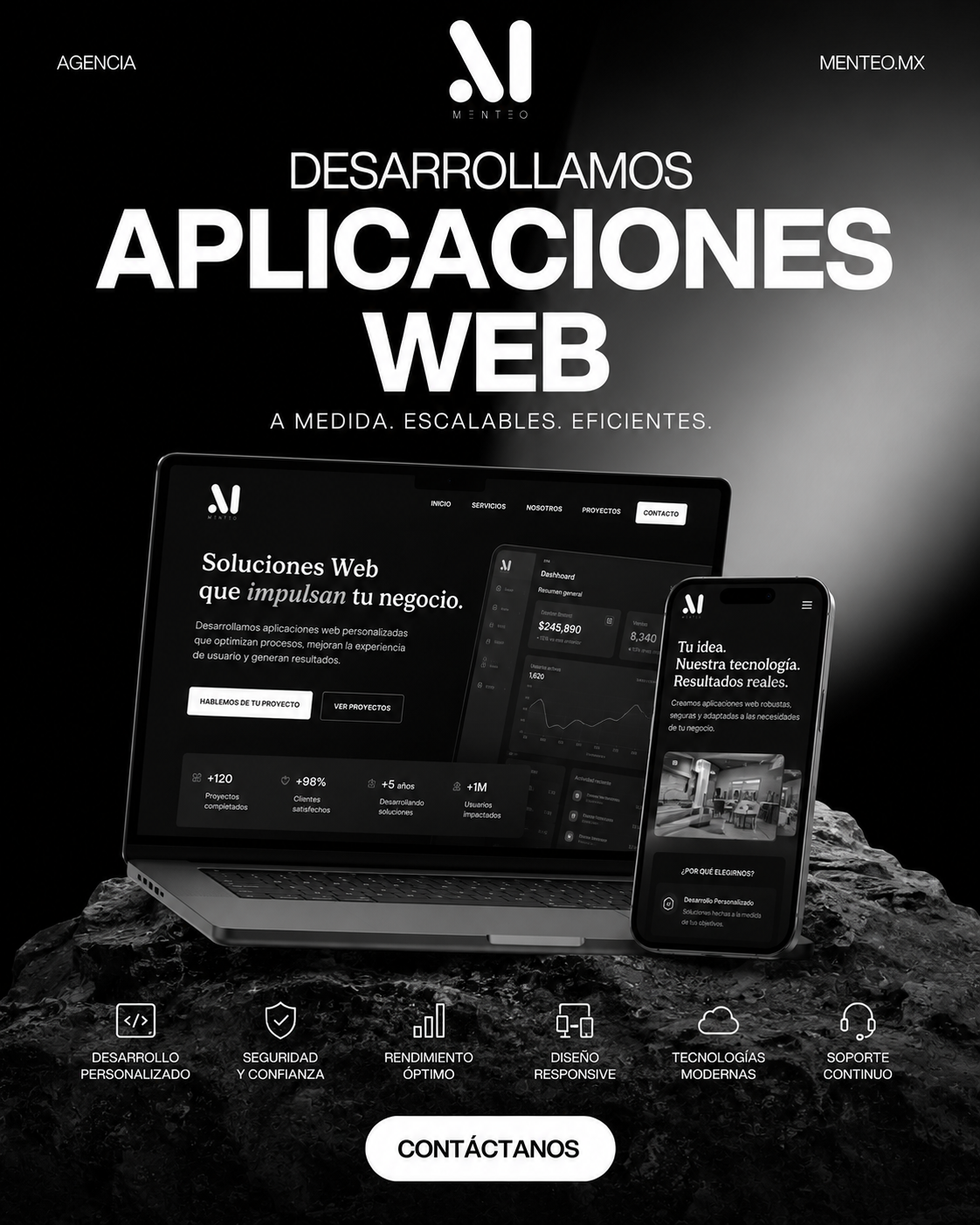 App web profesional con panel de proyectos
