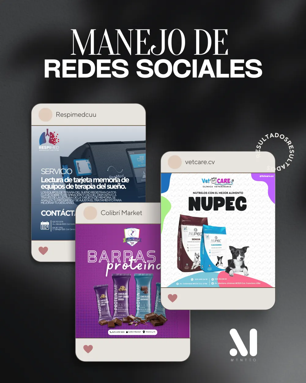 Publicaciones para Respimed, Colibrí Market y VetCare